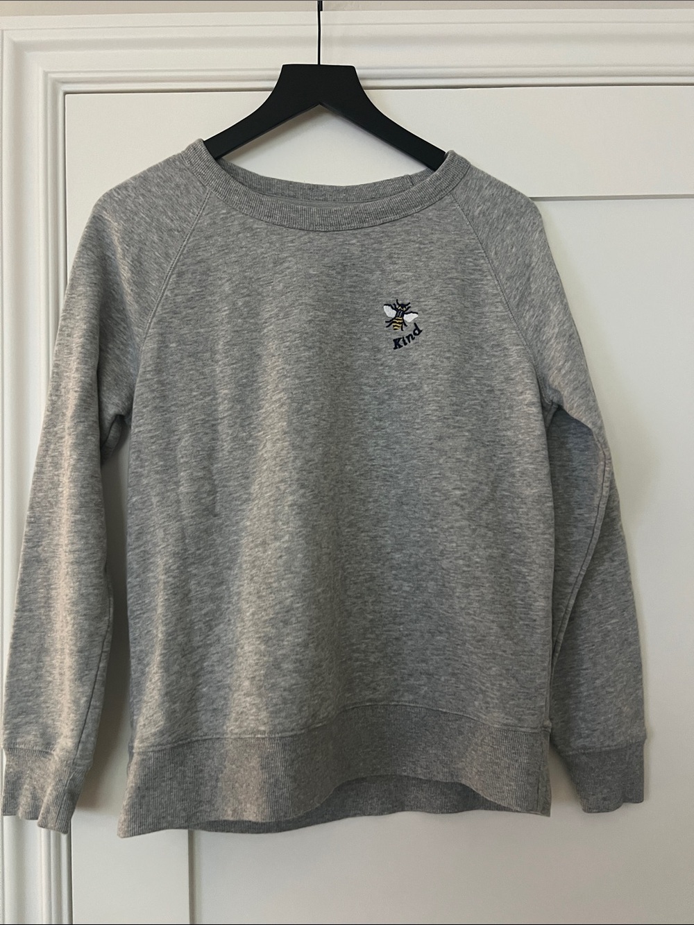 Old Navy Gray Sweatshirt with Small Bee Embroidery